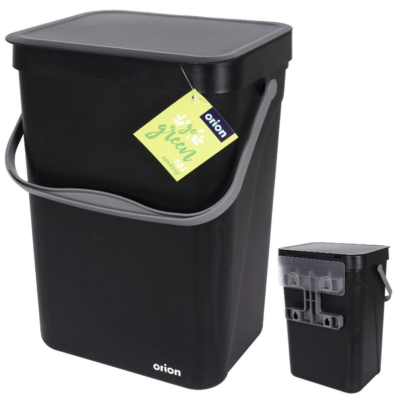 Abfalleimer Mülleimer Abfallbehälter Abfallkorb Abfallsammler zum Aufhängen schwarz 10 L