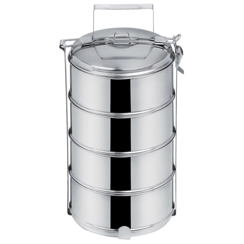 Tragbarer Lebensmittelbehälter Mehrzweck-Kochgeschirr Camping-Kochgeschirr Thermobehälter 4-stufig 4x1 L