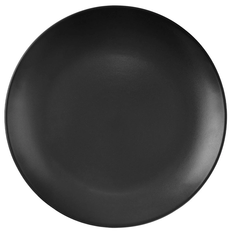 Essteller Speiseteller flach aus Keramik schwarz groß ALFA 27,5 cm