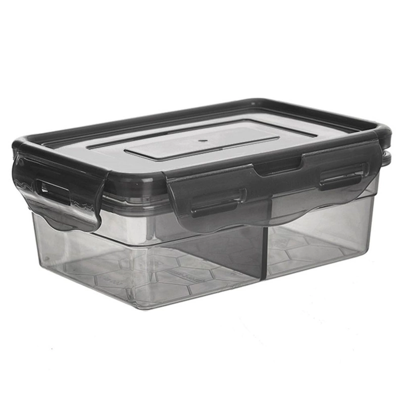 Aufbewahrungsbehälter Aufbewahrungsbox Mehrzweckbox mit 2 Fächern Deckel Dichtung Clips für Lebensmittel Kleingegenstände 500 ml