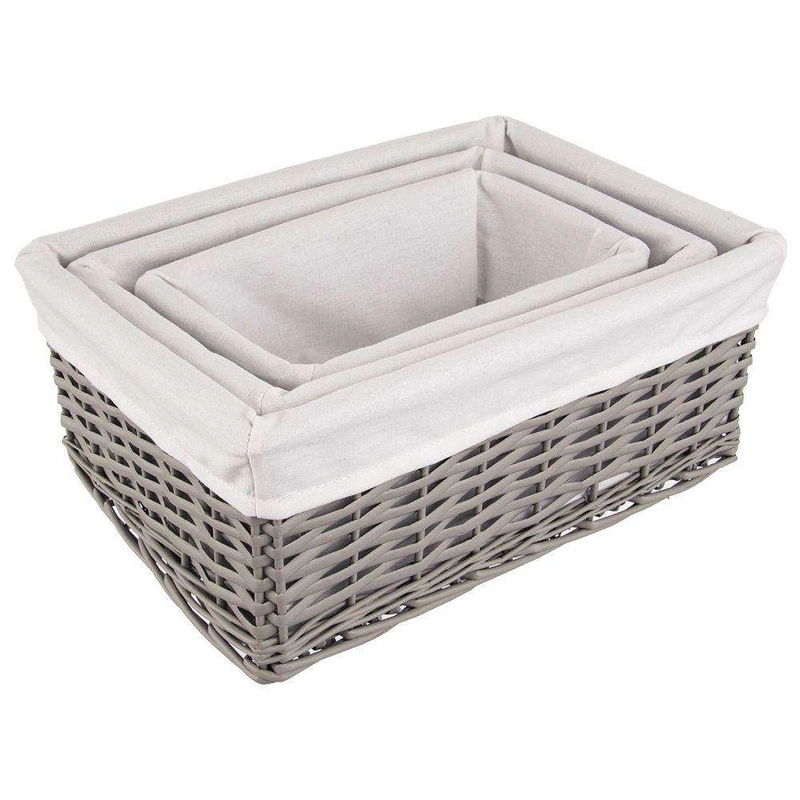 ORION Basket wicker BASKET for storage food organiser 34,5x25x14cm GREY