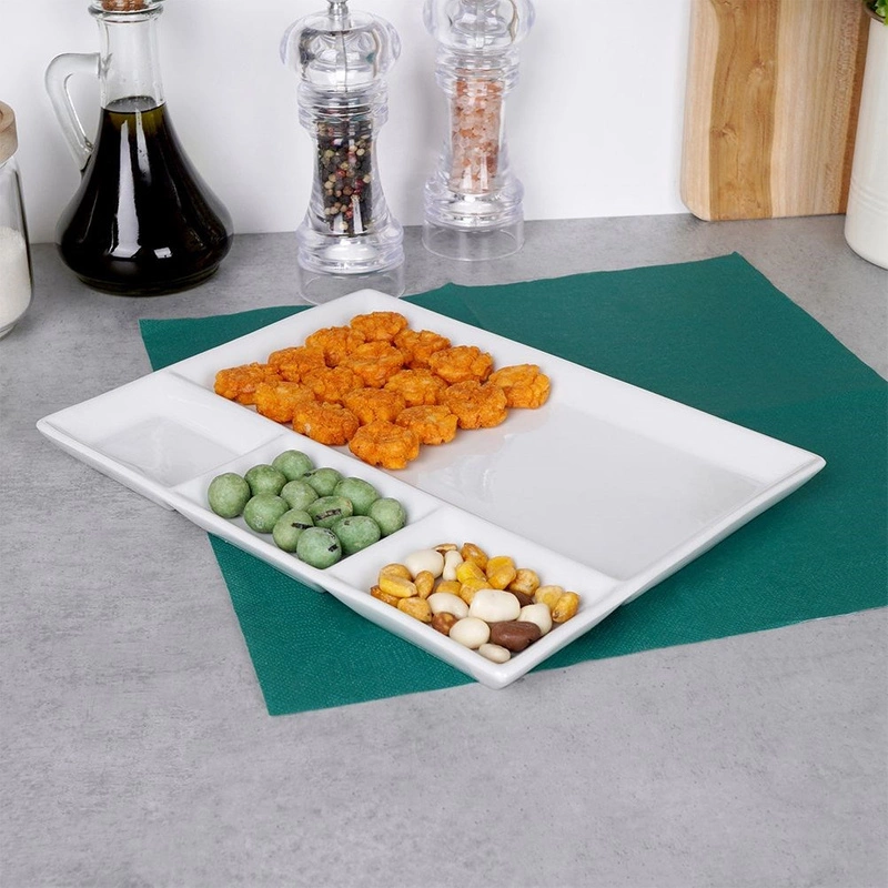 ORION Porcelain plate divided for serving tray